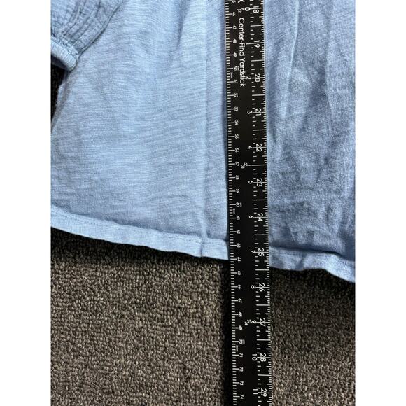 MODODOC Los Angeles Blouse Womens Size M Blue Stretch Thermal 3/4 Sleeve Tee - Picture 6 of 7